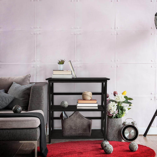 Montego 3-Shelf Bookcase in Black - Loft&Timber