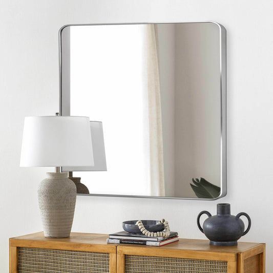 Ockenfels Modern Arched Silver Gray Wall Mirror - Loft&Timber