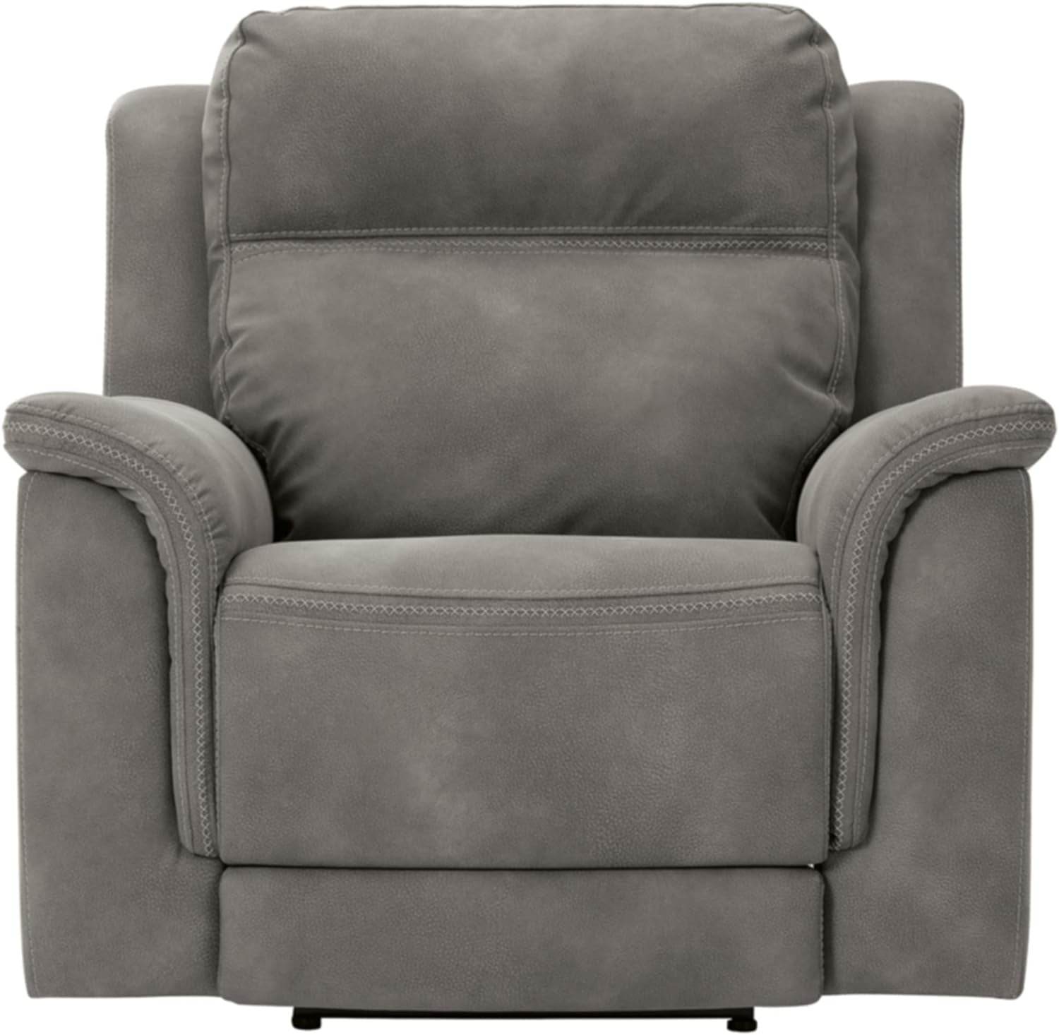 Next-Gen Durapella Power Recliner with Adjustable Headrest, Gray - Loft&Timber