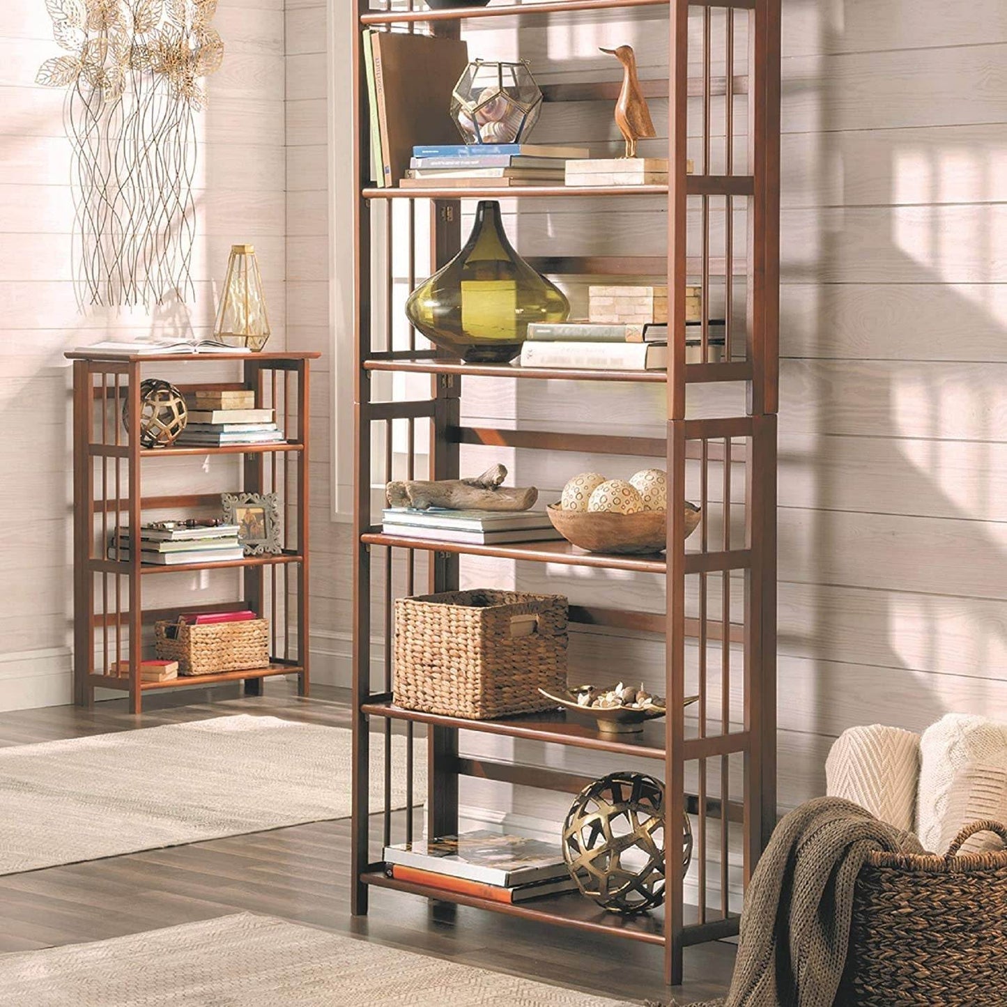 Stackable Chestnut Bookcase - 3 Shelves, 27.5″ Wide - Loft&Timber