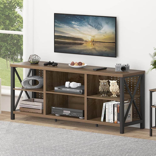 Rustic Industrial TV Stand for 70″ TV - Loft&Timber