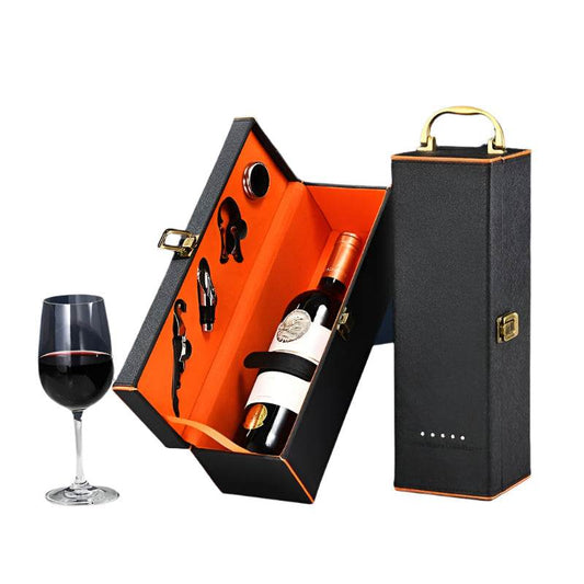 Luxury Leather Wine Gift Box with Sommelier Tools - Loft&Timber