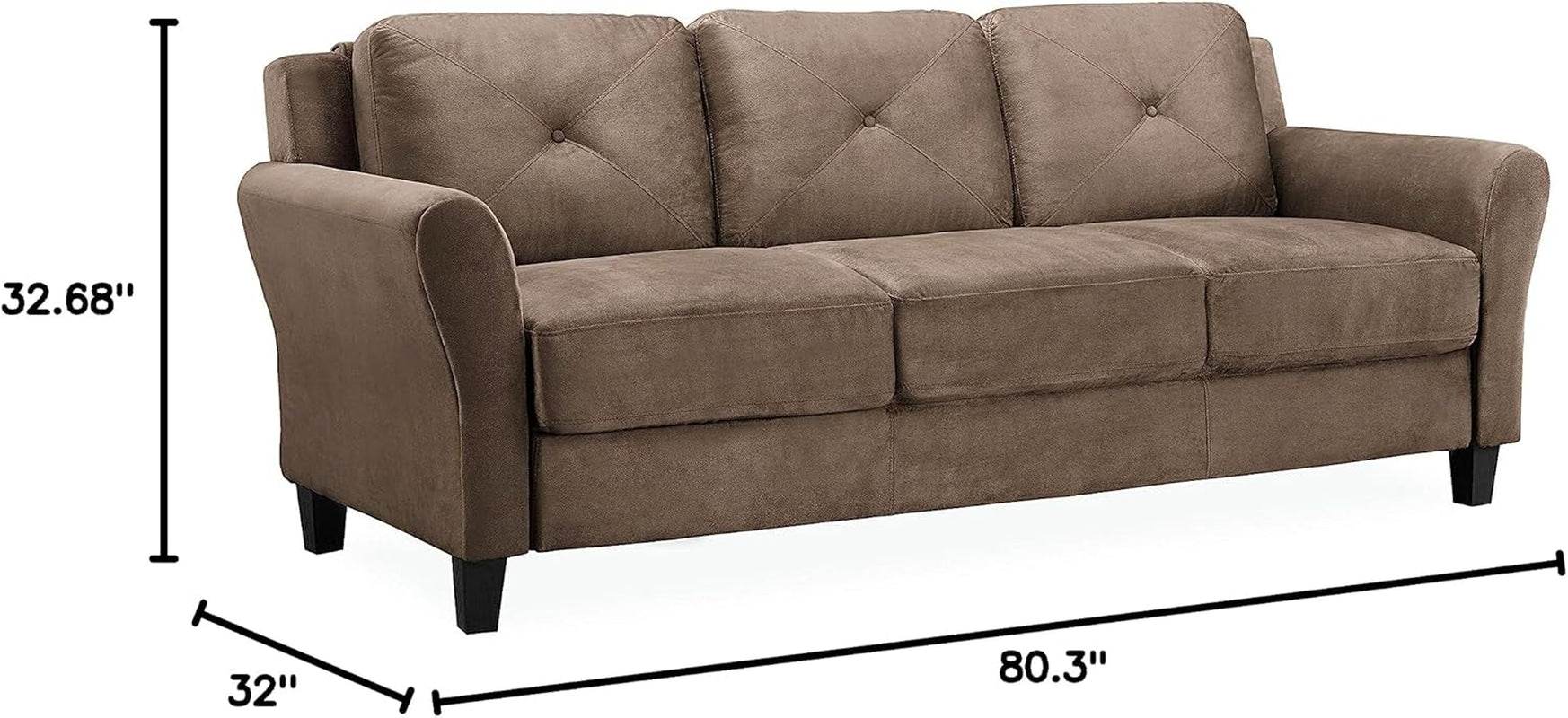 Harrington Sofa Microfiber Brown - Loft&Timber