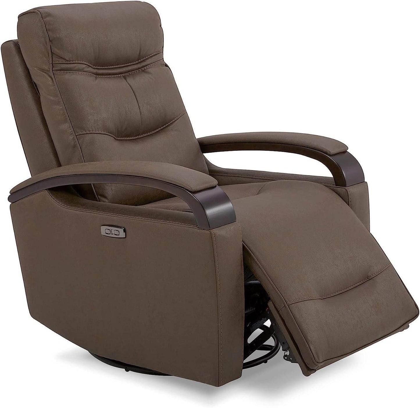 Chocolate Swivel Glider Rocker Recliner with USB Charge - Loft&Timber