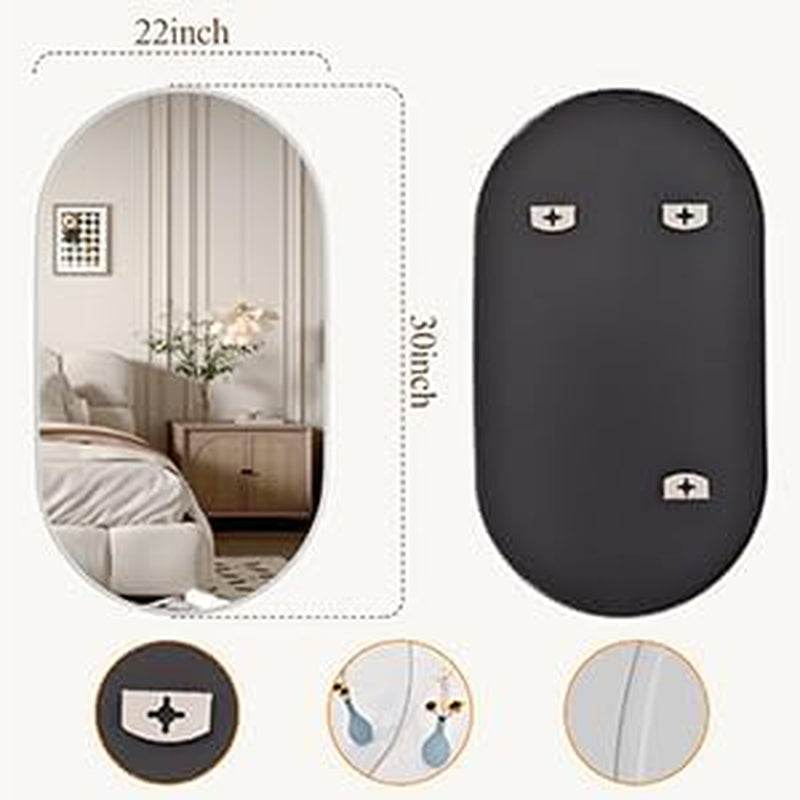 Oval Mirrors,Oval Bathroom Mirrors,20X28 Gold Mirror for Wall,Wall Mirror,Bathroom Mirrors for over Sink(Gold) - Loft&Timber