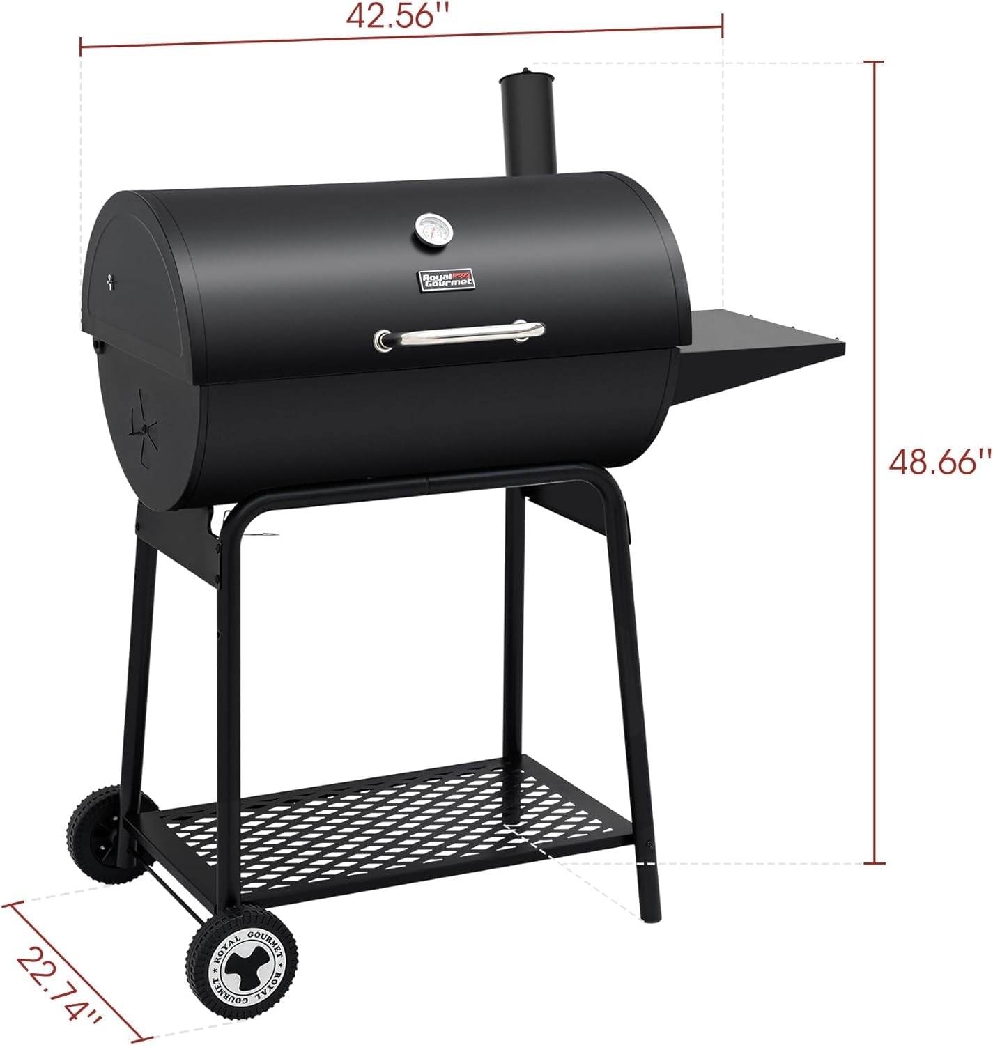 30 Inch Barrel Charcoal Grill: 627 Inch, Outdoor BBQ - Loft&Timber