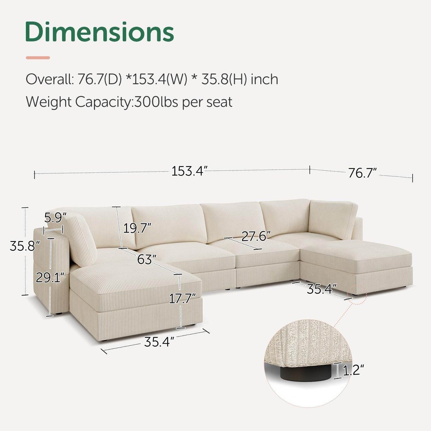 Modular Sectional Sofa with Storage Chaise - Loft&Timber