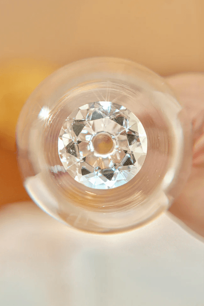 Champagne Flute Glassware | Set of 2, 7.8 OZ | Diamond Stemmed Glass, Gift for Her - Loft&Timber