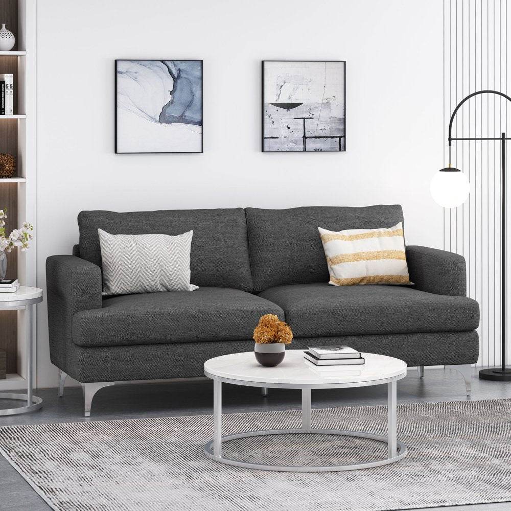 Charcoal and Silver 3 Seater Sofa - Loft&Timber