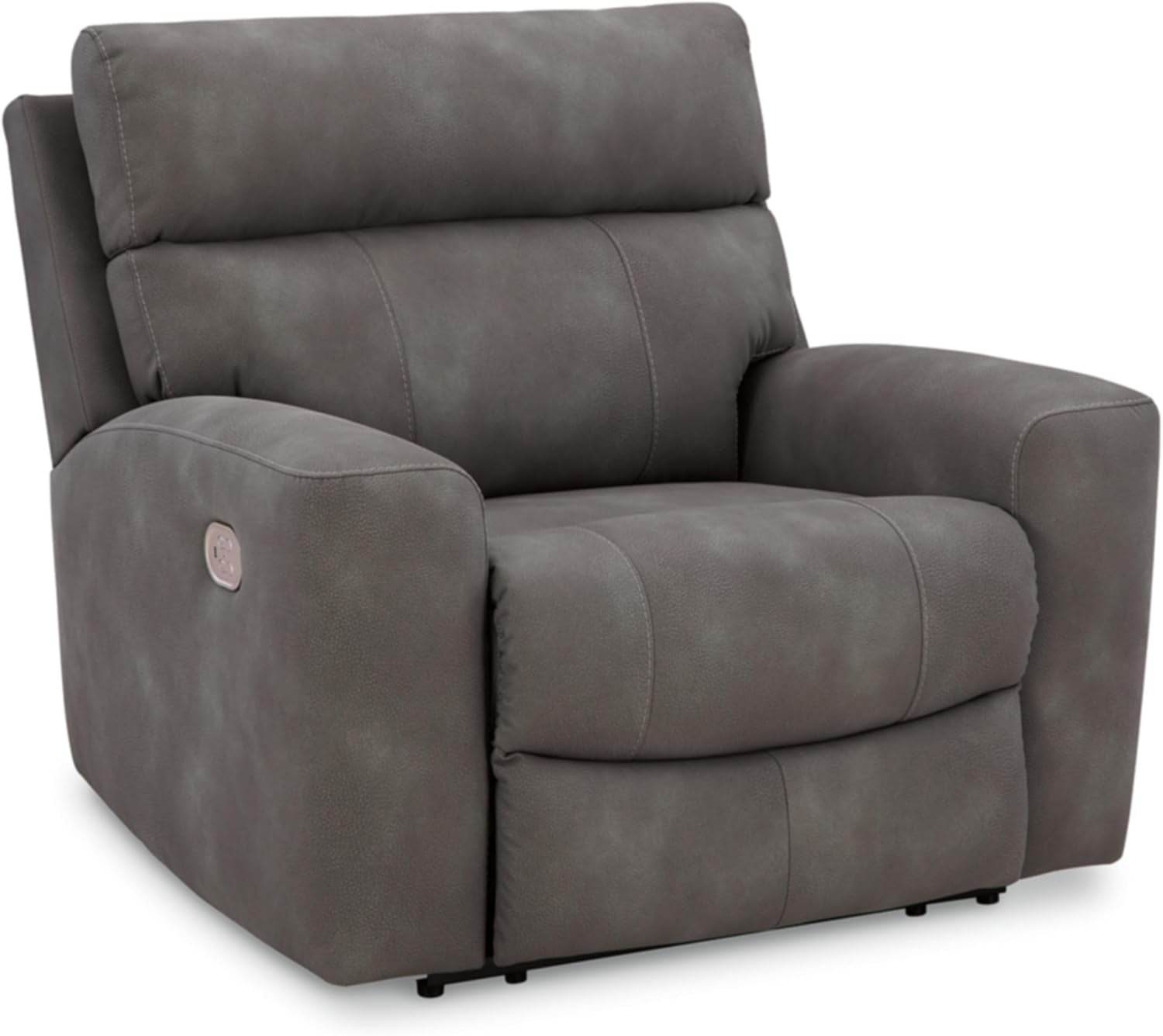 Next-Gen Durapella Contemporary Faux Leather Power Recliner, Dark Brown - Loft&Timber