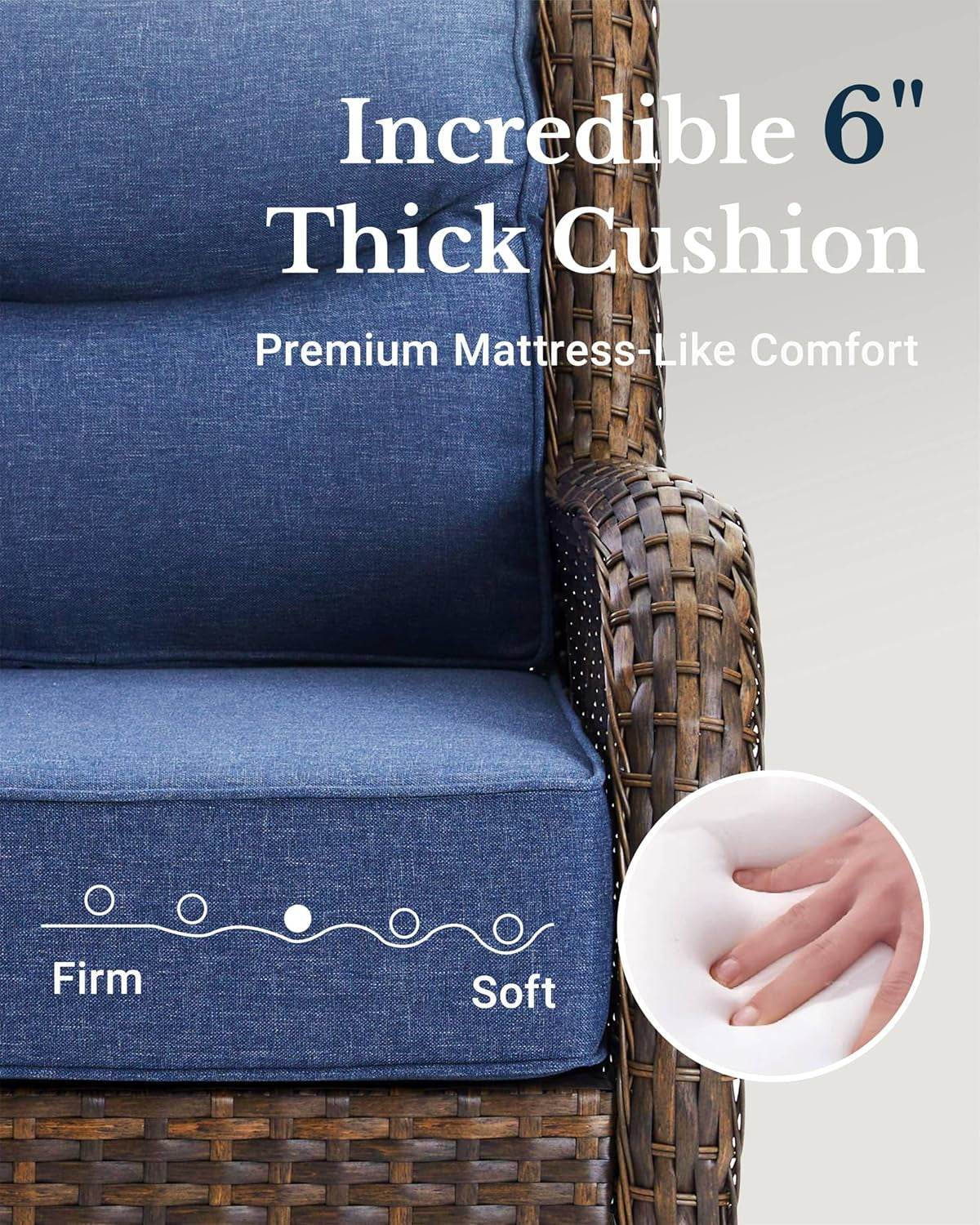 Luxury Outdoor Patio Furniture Set with Thick Cushions - Loft&Timber