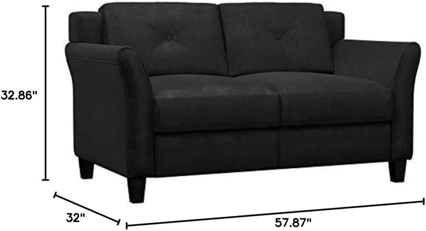 57" Black Loveseat - Harrington-2