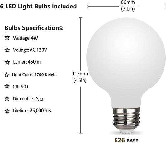 Modern Sputnik Chandelier, 6-Light Ceiling Light, 6 LED Light Bulbs Included for Bedroom,Dining Room,Kitchen,Office (Black) - Loft&Timber