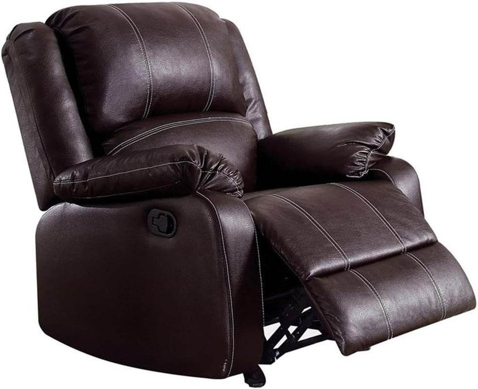 Brown Faux Leather Recliner Loveseat - Loft&Timber