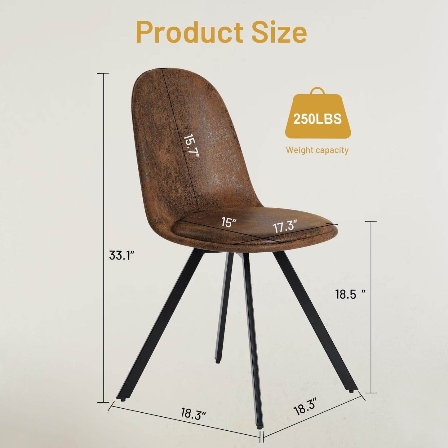 Swivel Dining Chairs Set of 4 in Brown - Loft&Timber