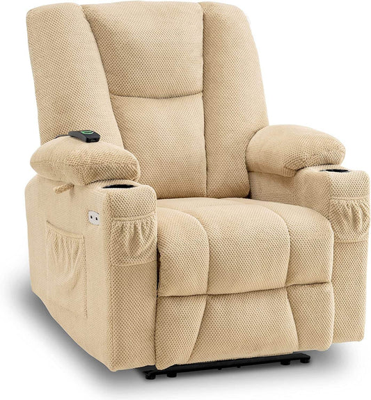Fabric Electric Power Recliner Chair with Heat - Loft&Timber