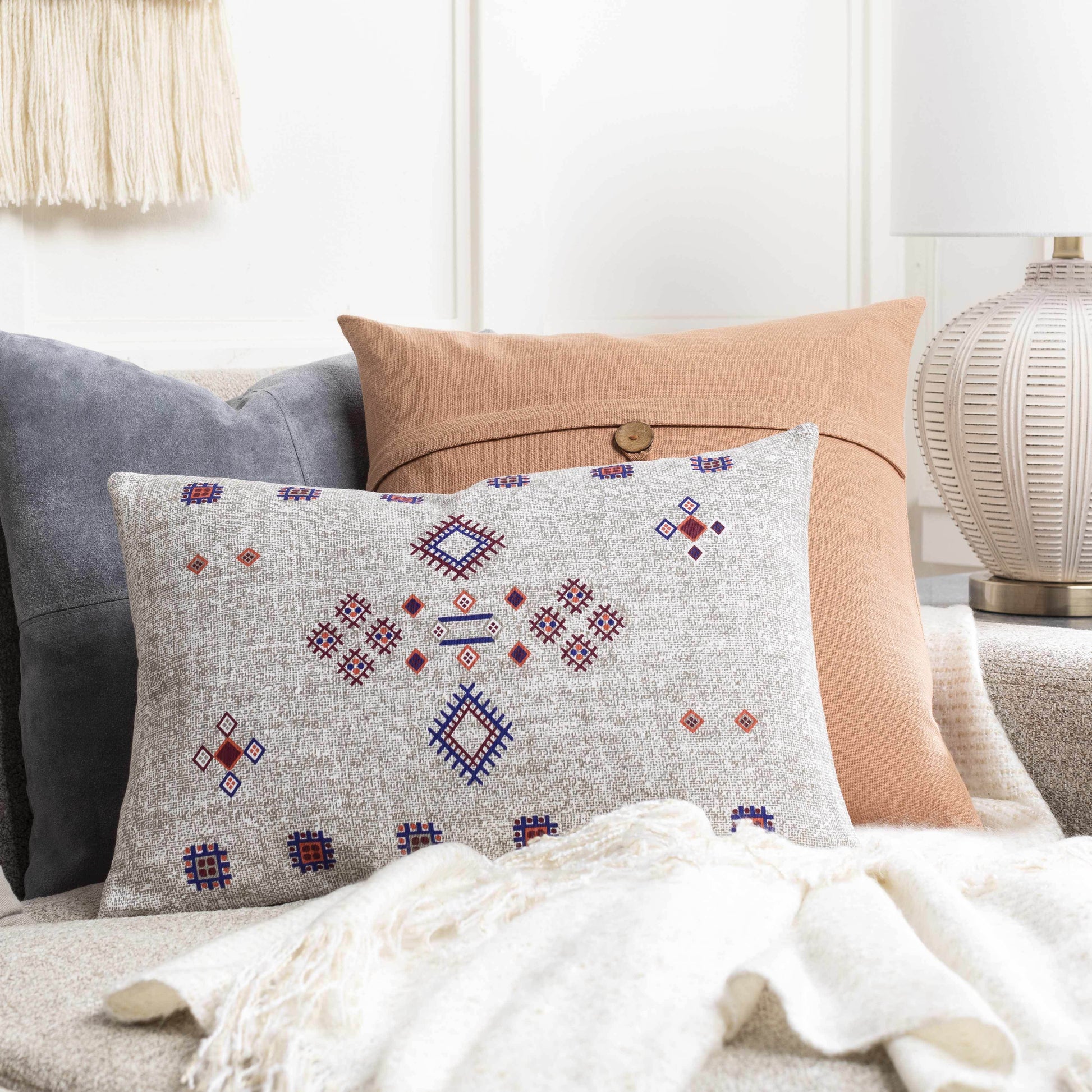 Guilsfield Geometric Tribal Lumbar Pillow - Clearance - Loft&Timber