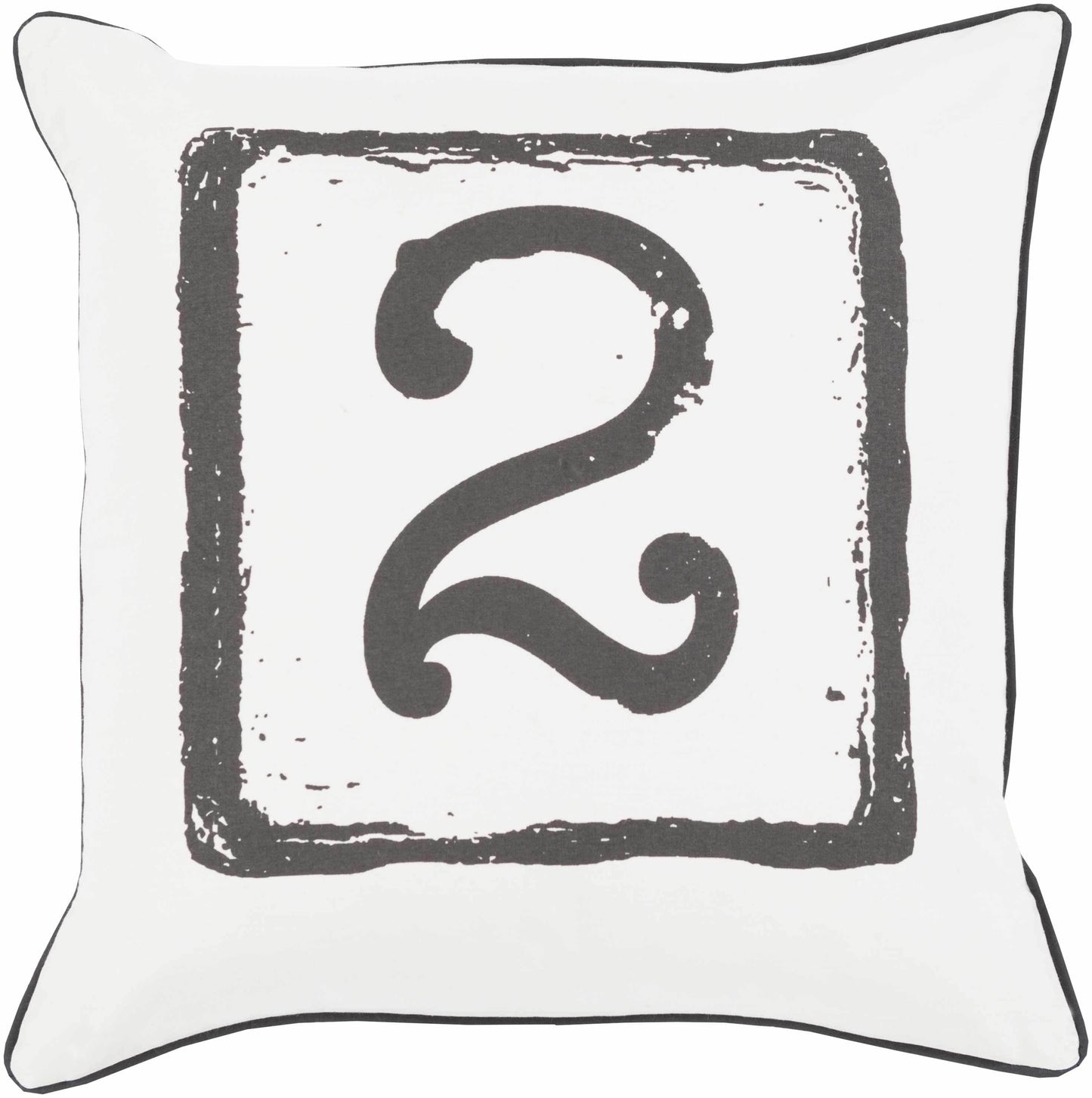 Harmonsburg White Number 2 Throw Pillow - Clearance - Loft&Timber