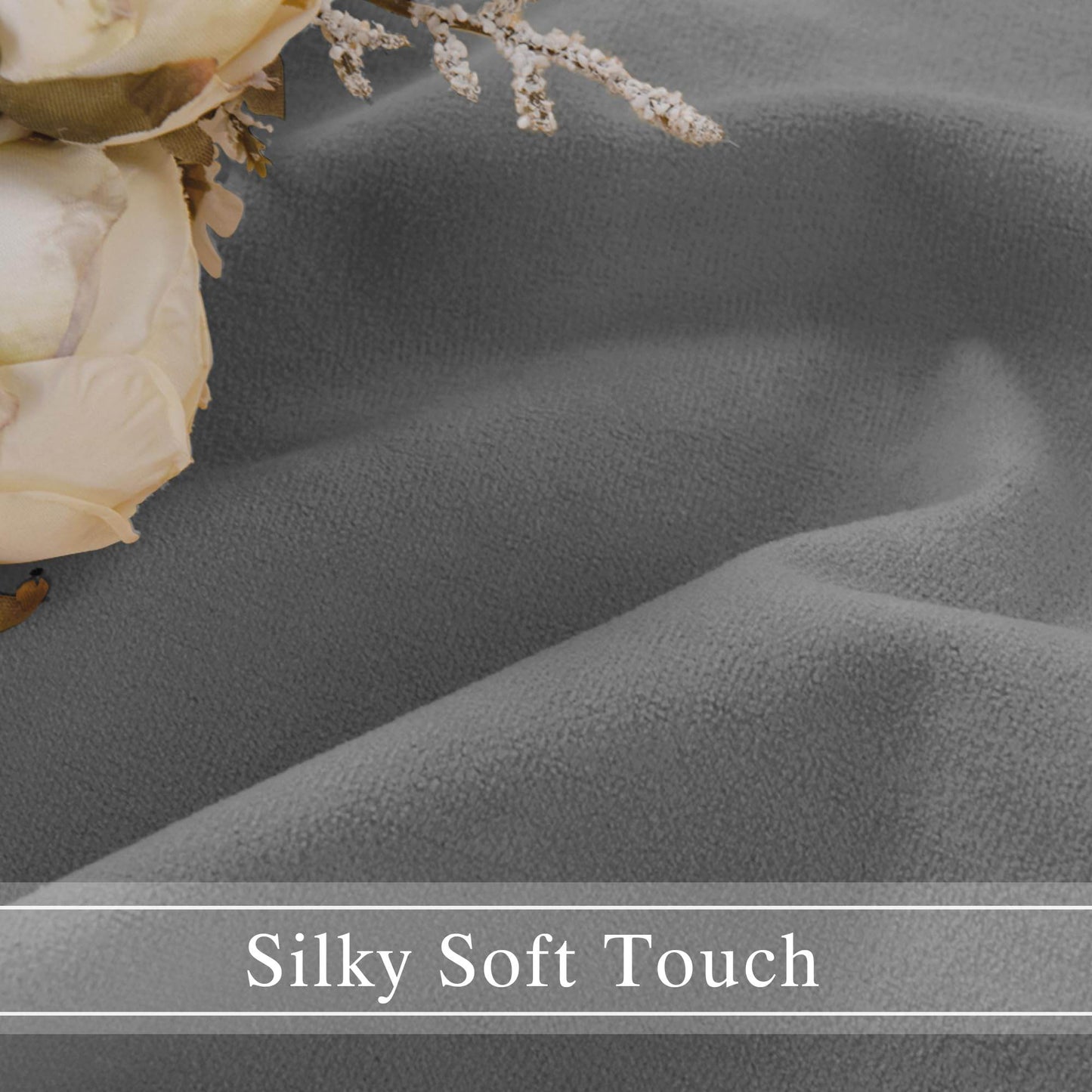 DWCN Velvet Curtains, 2 Panels - Rod Pocket and Back Tab - Loft&Timber