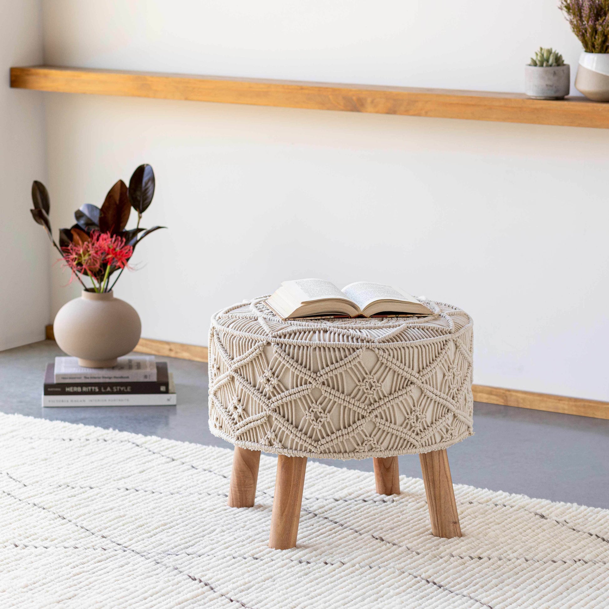 Jasaan Stool Ottoman - Loft&Timber