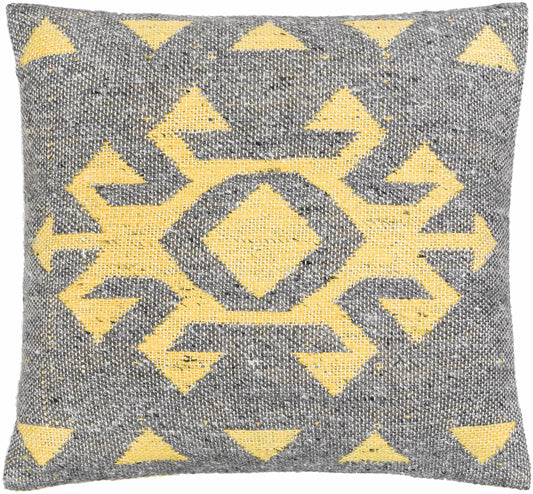 Koronadal Yellow&Grey Geometric Throw Pillow - Clearance - Loft&Timber