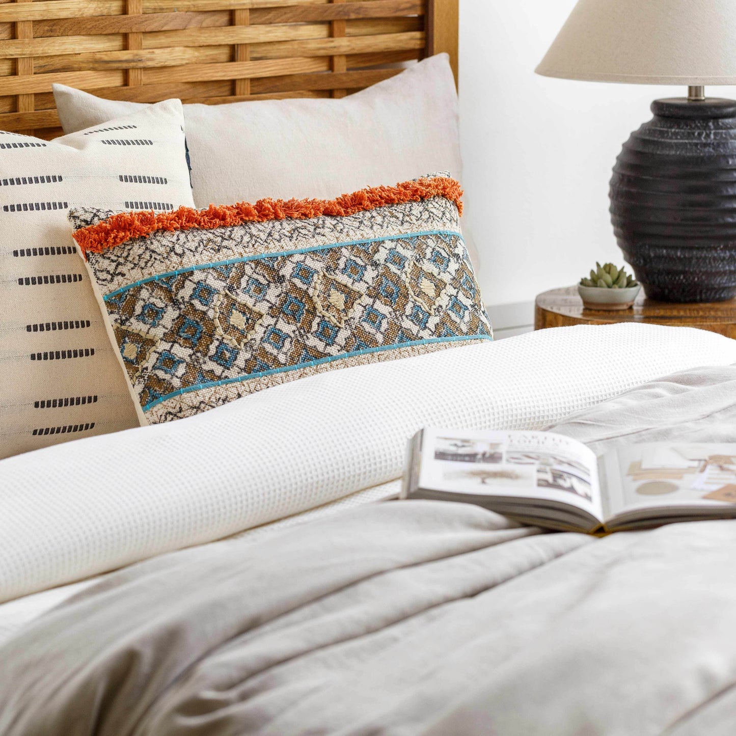 Melvindale Boho Diamond Pattern Lumbar Pillow - Loft&Timber