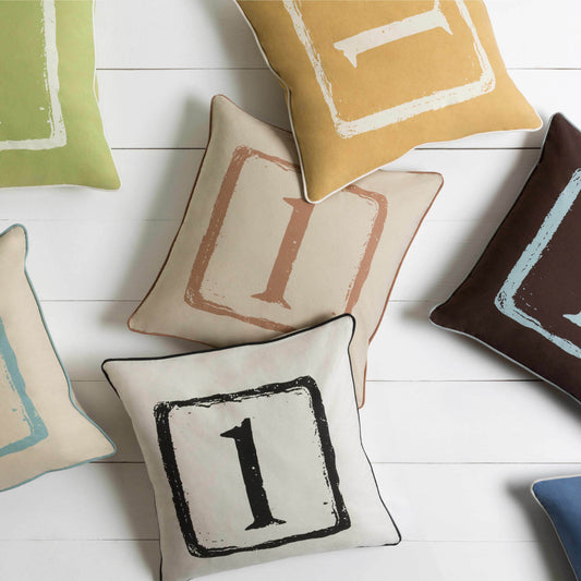 Mendon Number 1 Brown Throw Pillow - Clearance - Clearance - Loft&Timber
