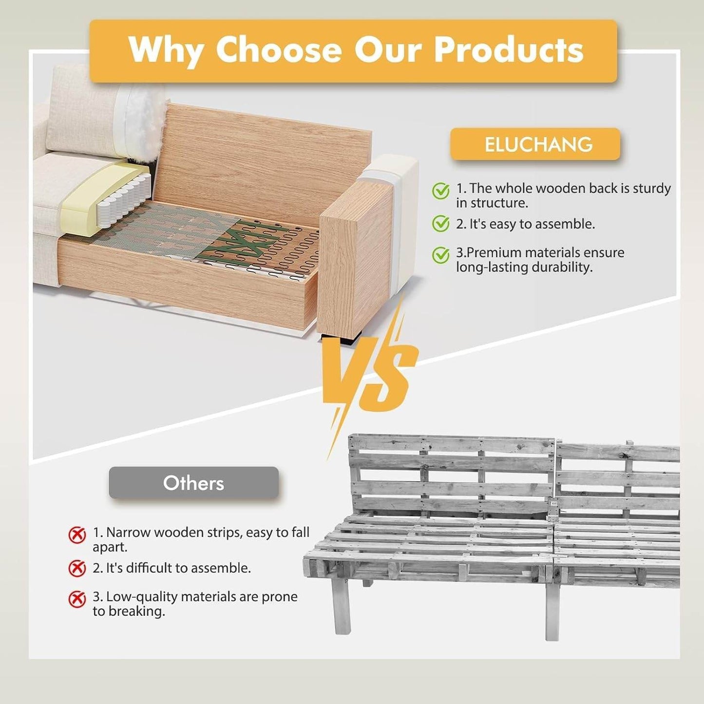 Modern 85 Inch Comfy Sofa Deep Seat Couch - Loft&Timber