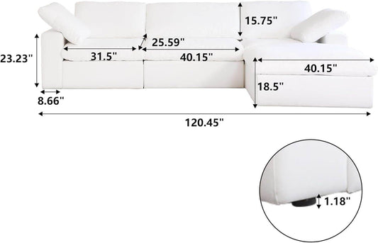 Modern L Shape Cloud Sofa - Loft&Timber
