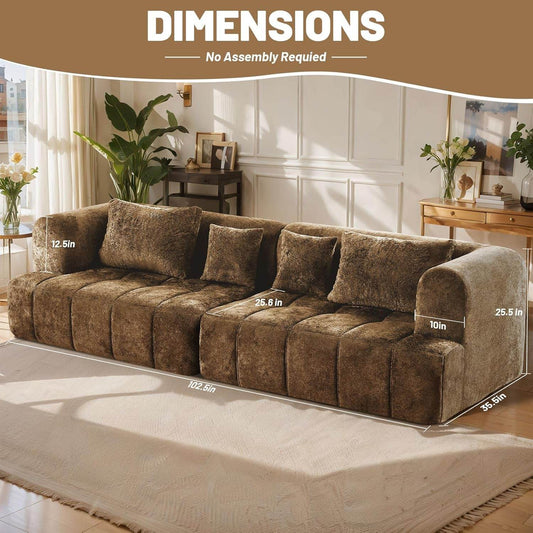 Modular All Foam Sectional Sofa With Four Cushions - Loft&Timber