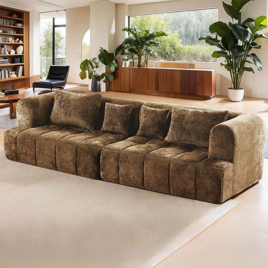 Modular All Foam Sectional Sofa With Four Cushions - Loft&Timber