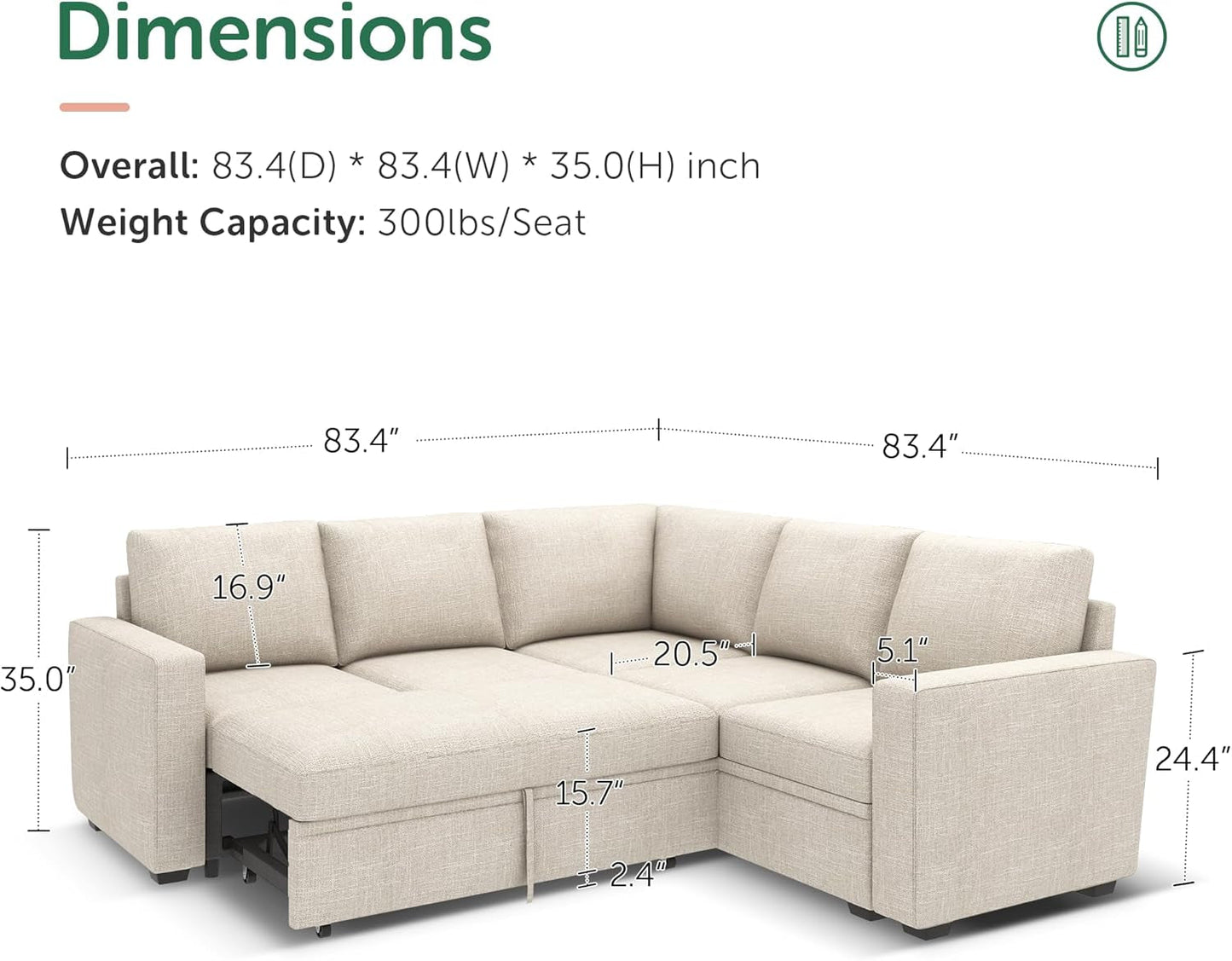 Modular Sectional Sleeper Sofa With Storage For Living Room-1