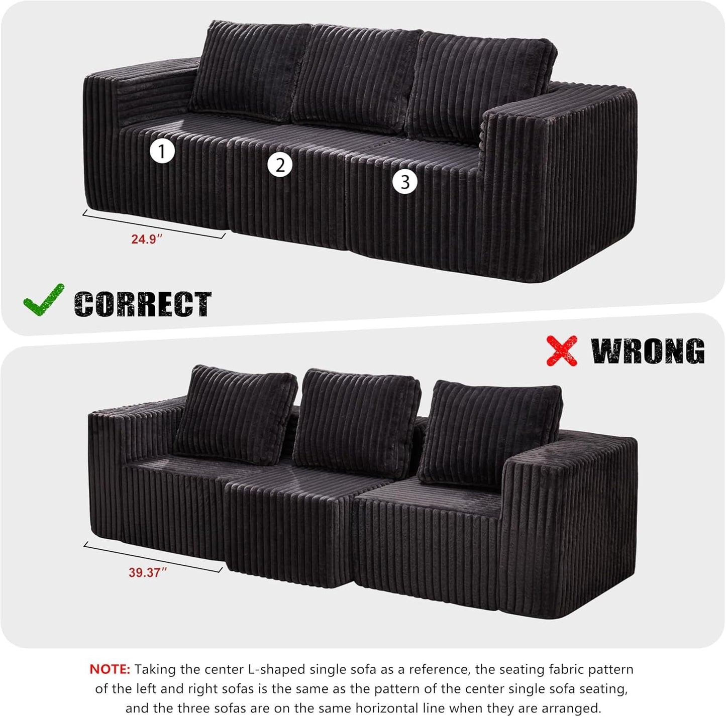 Modular Sectional Sofa With Deep Memory Foam Comfort-4