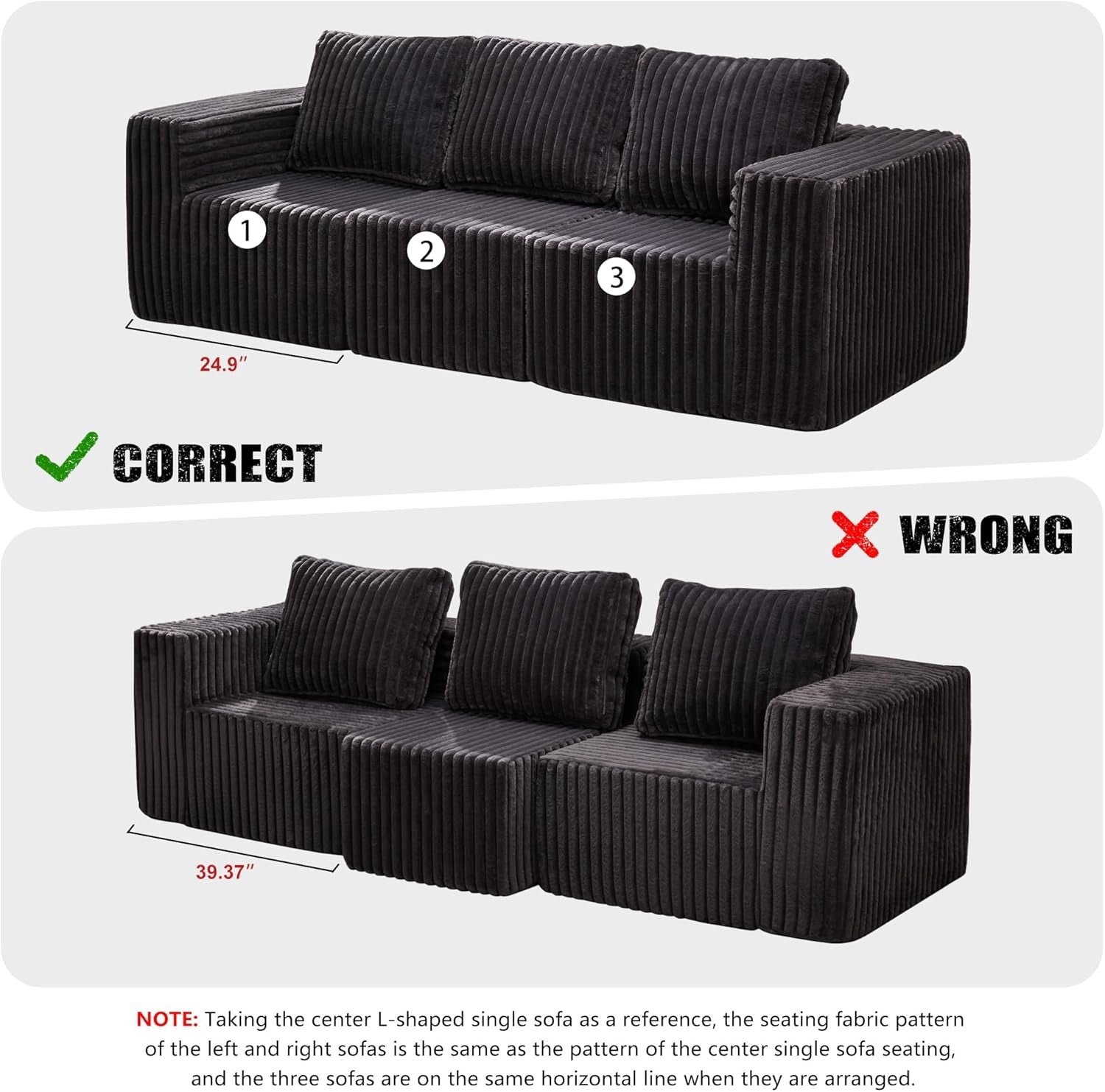 Modular Sectional Sofa With Deep Memory Foam Comfort-4