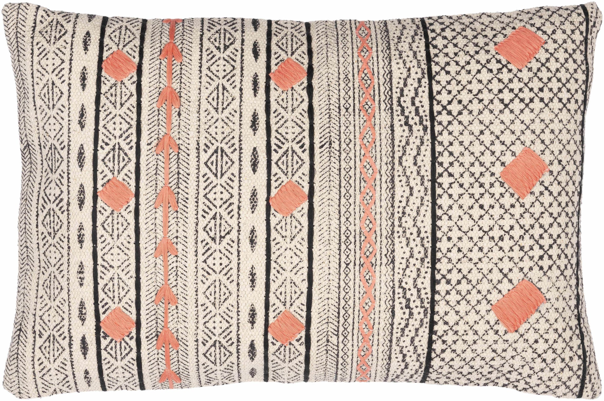 Moosic Beige Geometric Lumbar Pillow - Clearance - Loft&Timber