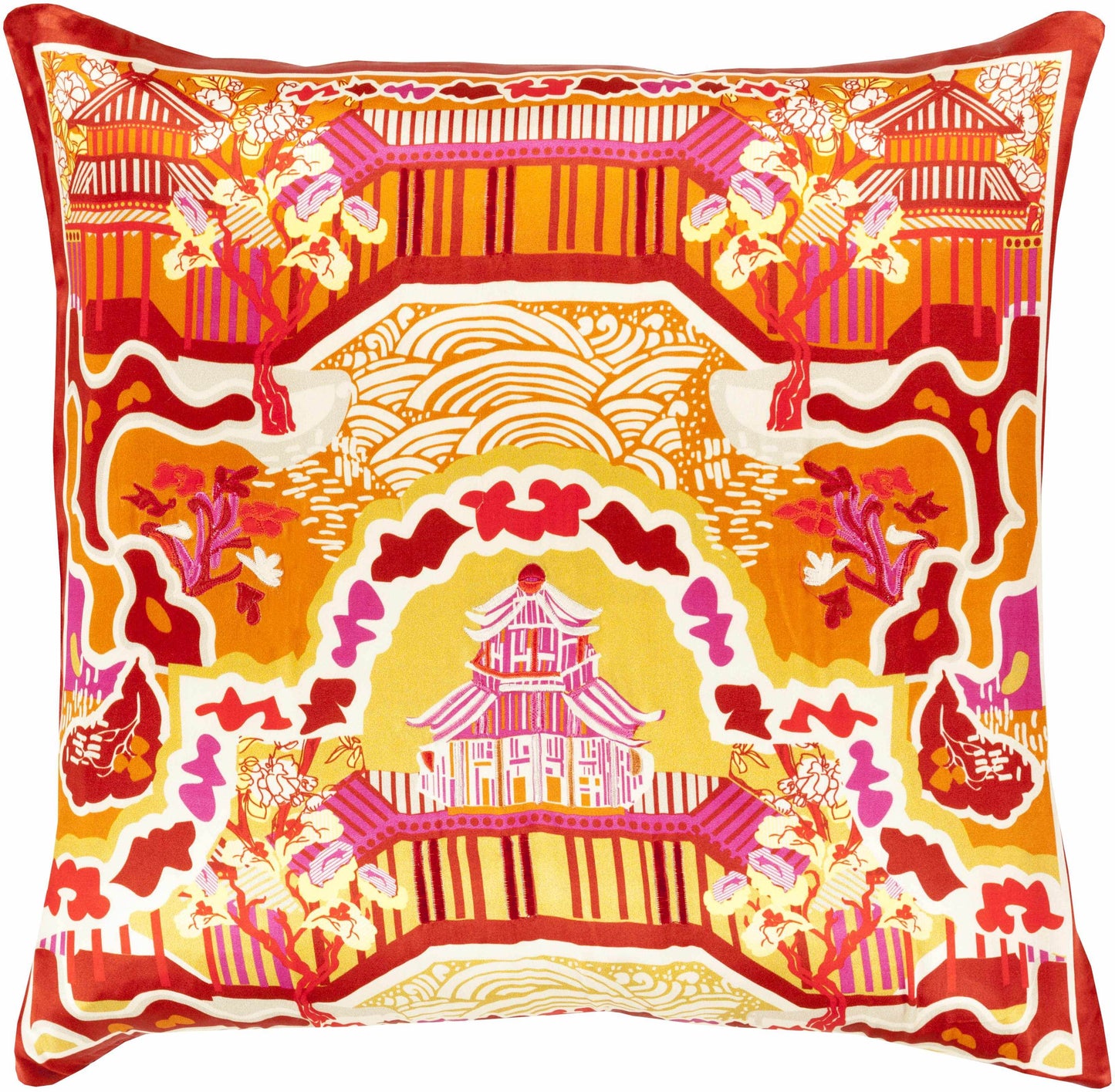Mulino Orange&Yellow Pagoda Throw Pillow - Clearance - Loft&Timber