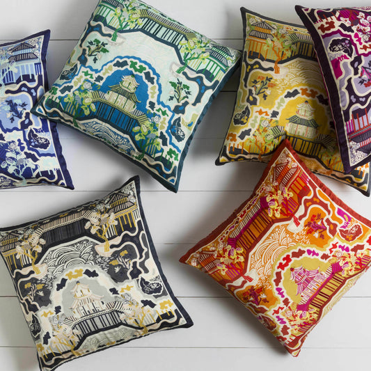 Mulino Orange&Yellow Pagoda Throw Pillow - Clearance - Loft&Timber