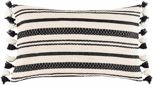 Munden Black White Striped Lumbar Pillow - Promo - Loft&Timber
