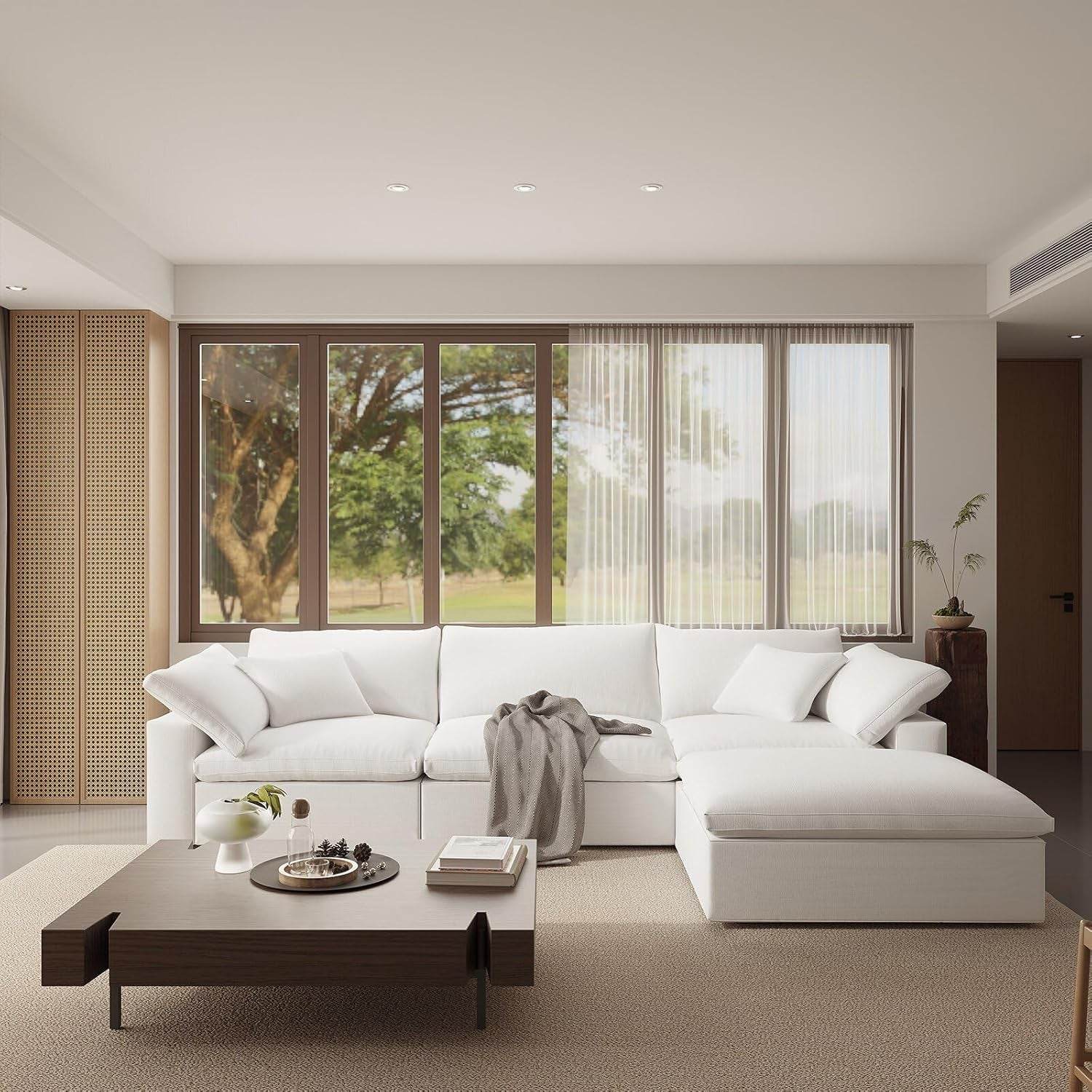 Oversize Modular Sectional Sofa with Chaise and Cushions - Loft&Timber