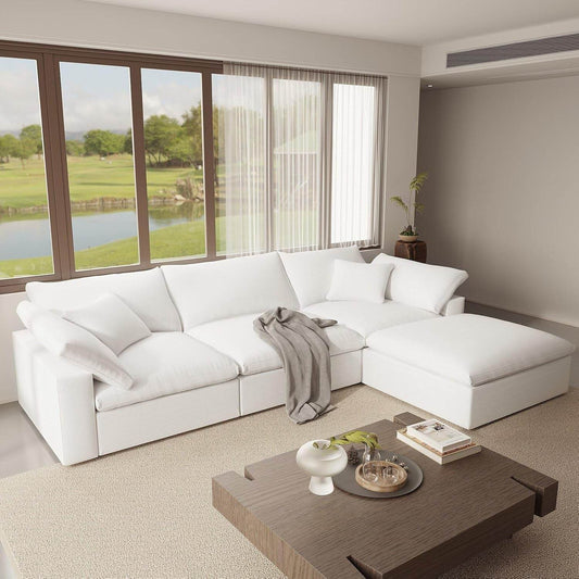 Oversize Modular Sectional Sofa with Chaise and Cushions - Loft&Timber