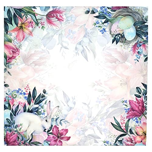 Charlo's Easter Synthetic Cloth Napkins Bunny and Birds Reusable Durable 16" x 16" - Loft&Timber