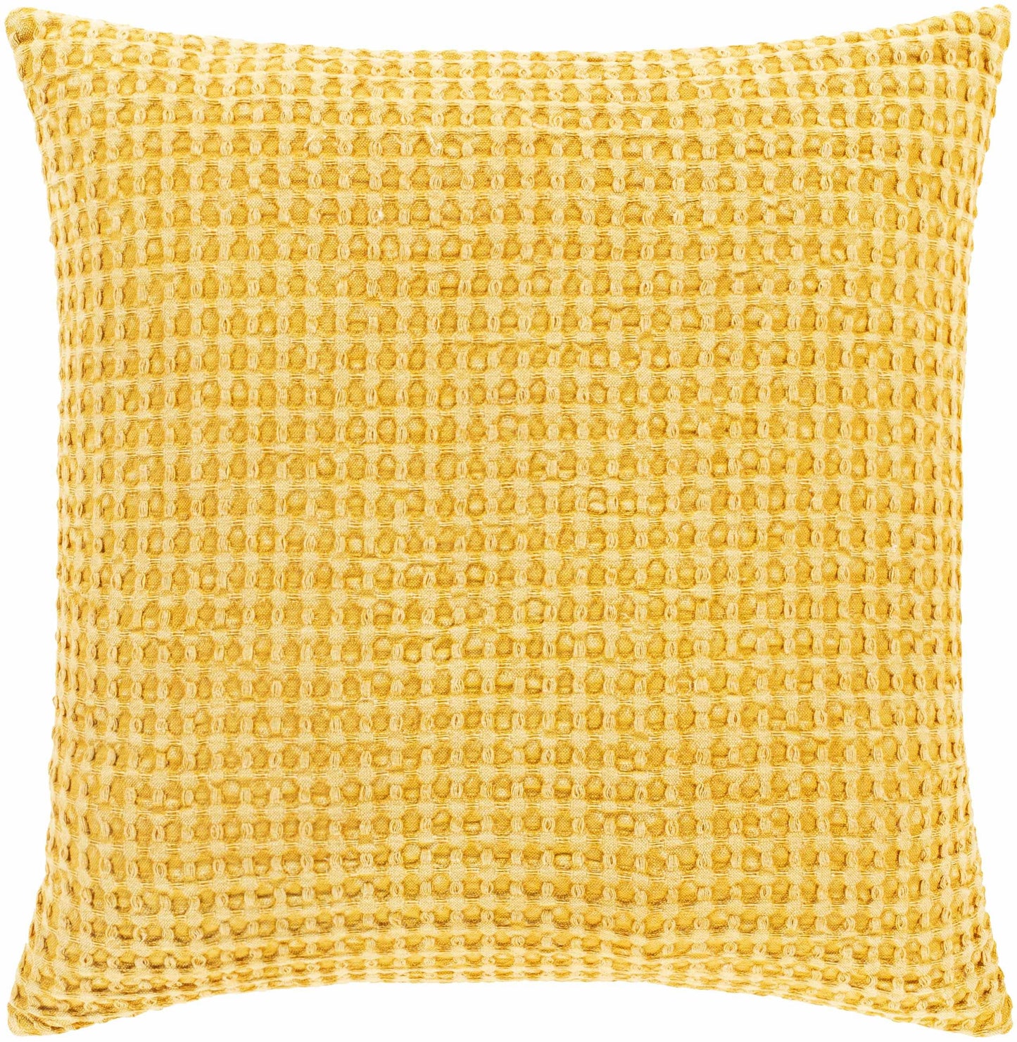 Paulding Textured Yellow Cotton Square Throw Pillow - Loft&Timber