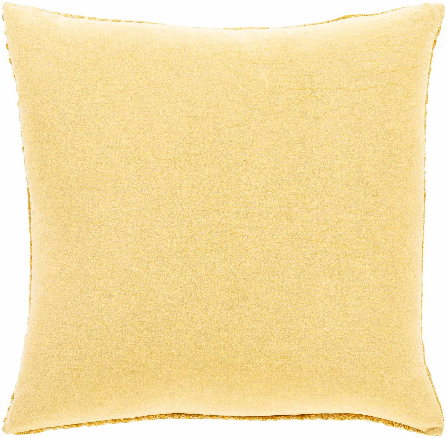 Paulding Textured Yellow Cotton Square Throw Pillow - Loft&Timber