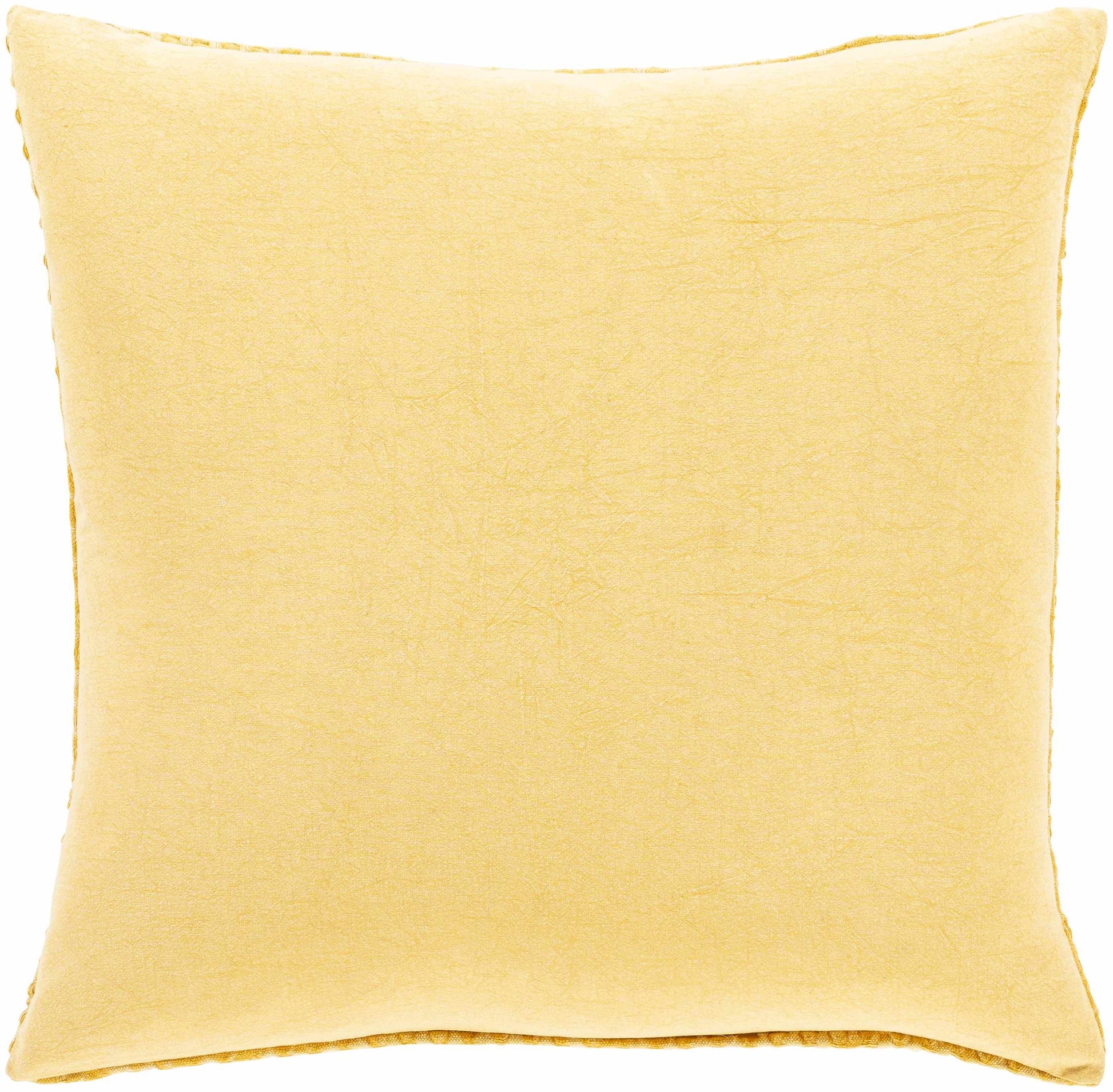 Paulding Textured Yellow Cotton Square Throw Pillow - Loft&Timber