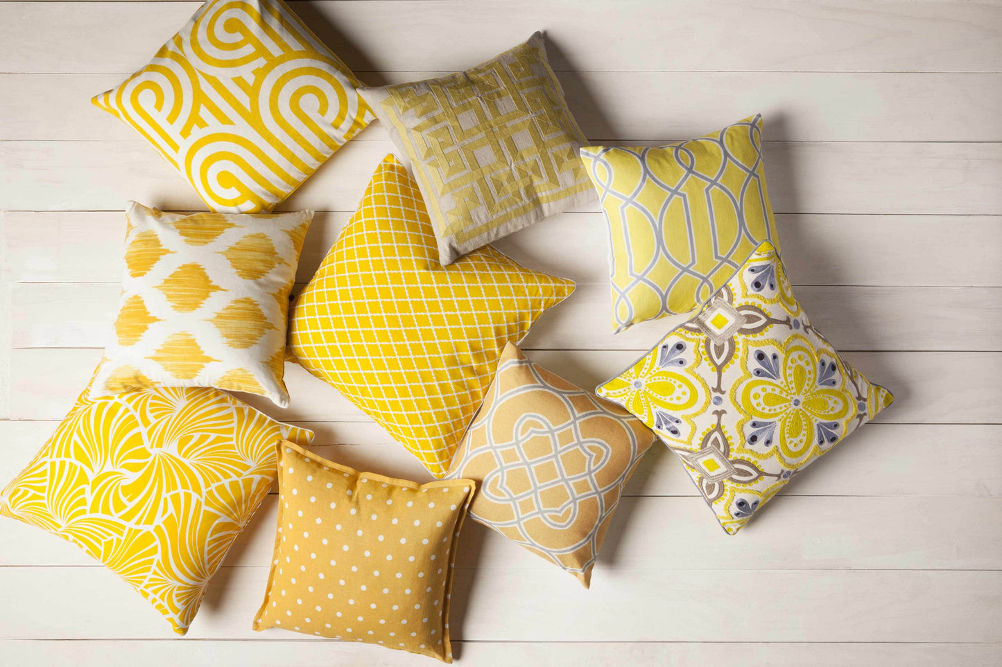 Rivett Yellow Geometric Pattern Throw Pillow - Clearance - Loft&Timber