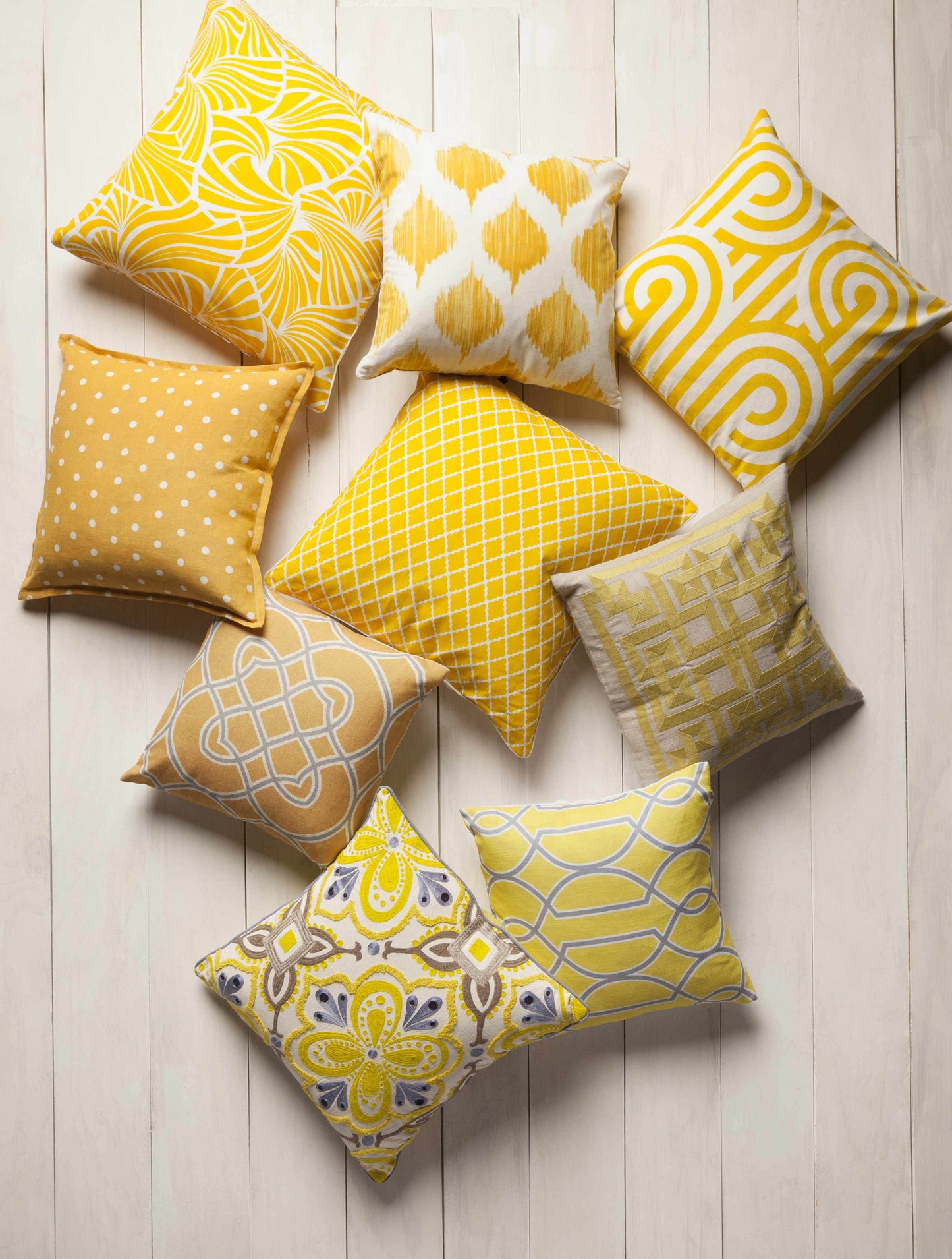 Rivett Yellow Geometric Pattern Throw Pillow - Clearance - Loft&Timber