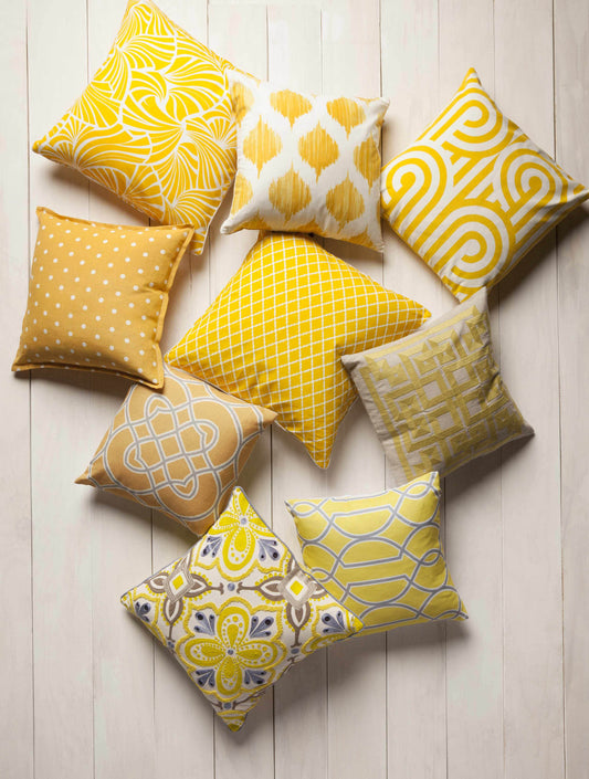 Rivett Yellow Geometric Pattern Throw Pillow - Clearance - Loft&Timber