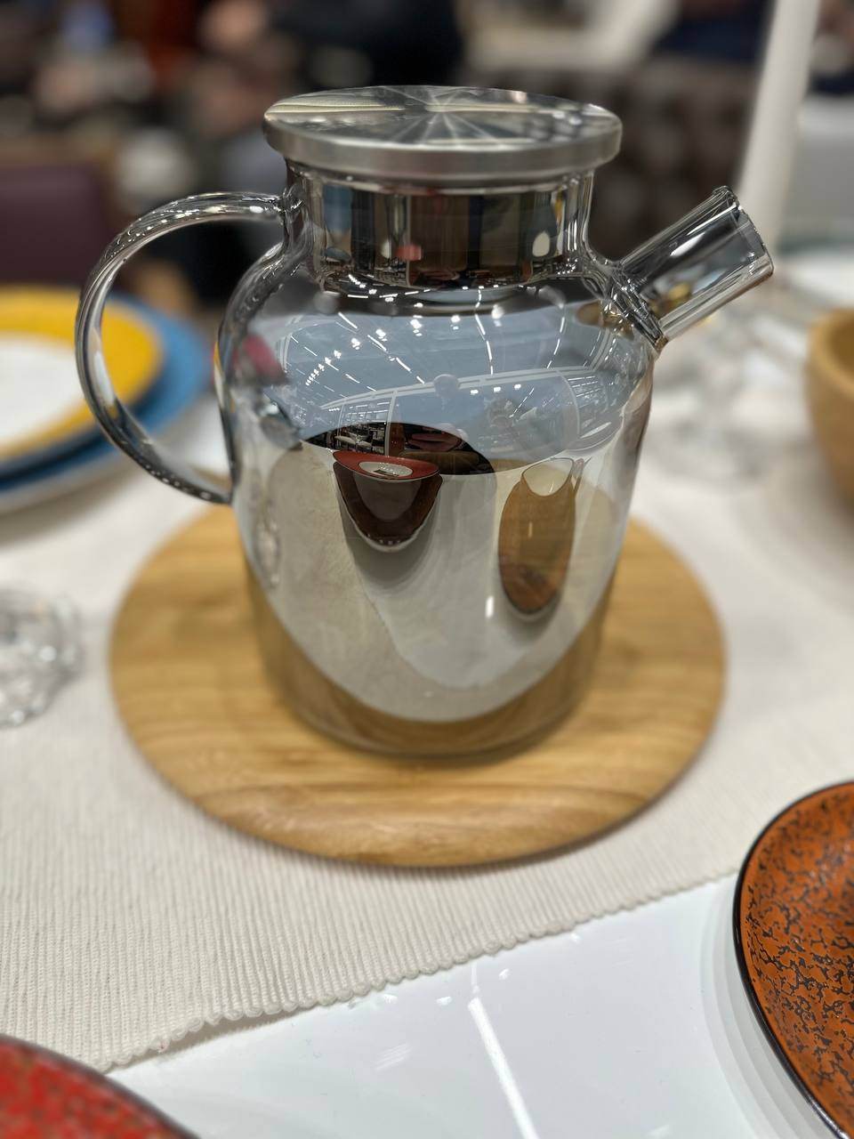 Smoky Grey Thermo Glass Teapot 54 Fl Oz | High temperature and shock resistant - Loft&Timber