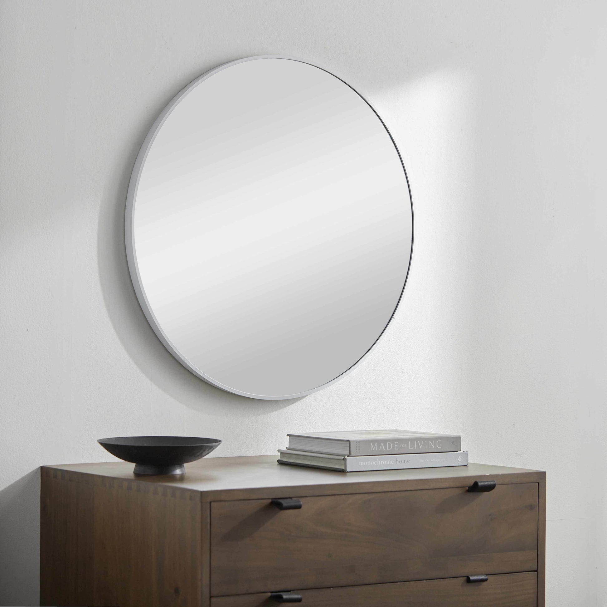 Pontalina Round White Mirror - Loft&Timber
