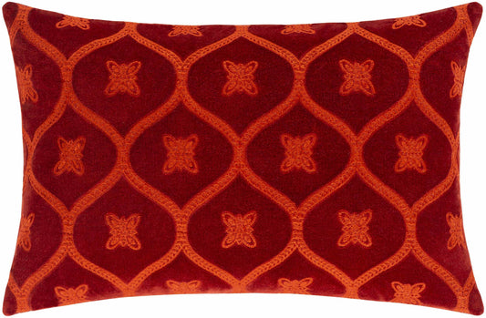 Urbanna Red Floral Cotton Lumbar Pillow - Clearance - Loft&Timber